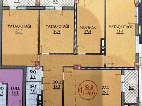 4 otaqlı yeni tikili - Nəsimi r. - 149.5 m²