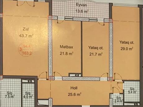 3 otaqlı yeni tikili - Nərimanov r. - 163.4 m²