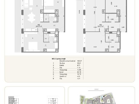 3 otaqlı yeni tikili - Sea Breeze q. - 169.3 m²