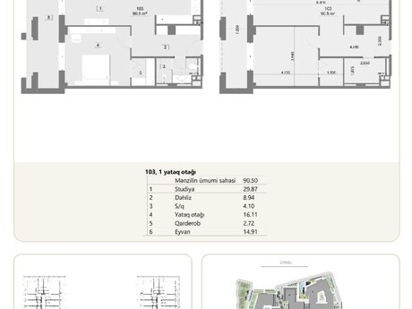 2 otaqlı yeni tikili - Sea Breeze q. - 90.5 m²