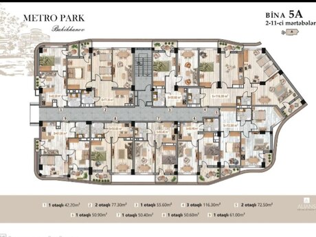 1 otaqlı yeni tikili - Bakıxanov q. - 50.4 m²