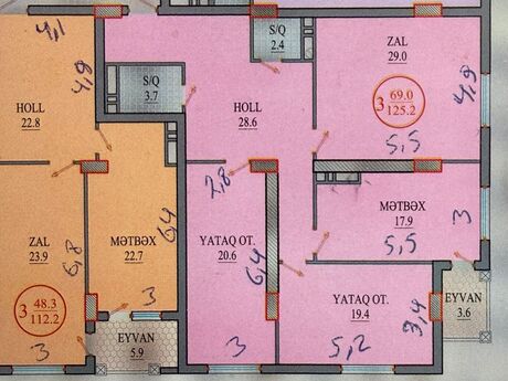 3 otaqlı mənzil, 126 m², 28 May: 375 000 ₼ 2