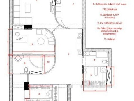 4 otaqlı yeni tikili - Nəsimi r. - 177 m²