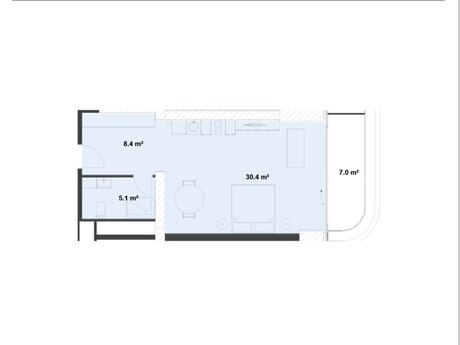 1 otaqlı yeni tikili - Sea Breeze q. - 59.5 m²