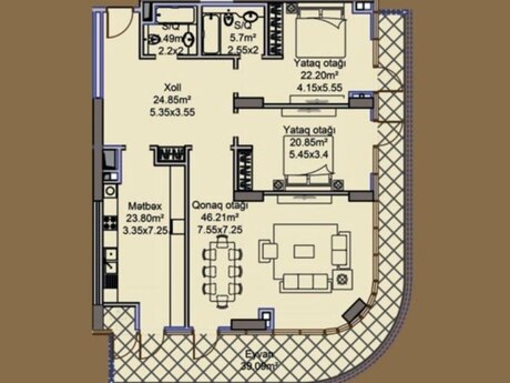 3 otaqlı mənzil, 190 m², Ağ şəhər: 950 000 ₼ 5