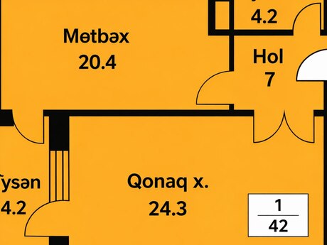 1 otaqlı yeni tikili - Nərimanov r. - 62 m²