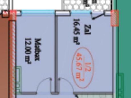 1-комн. новостройка - м. Кероглу - 46 м²