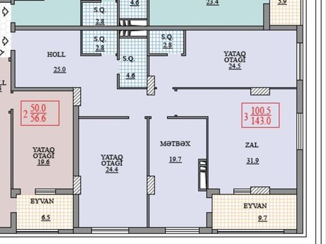 3-комн. новостройка - м. 28 мая - 143 м²