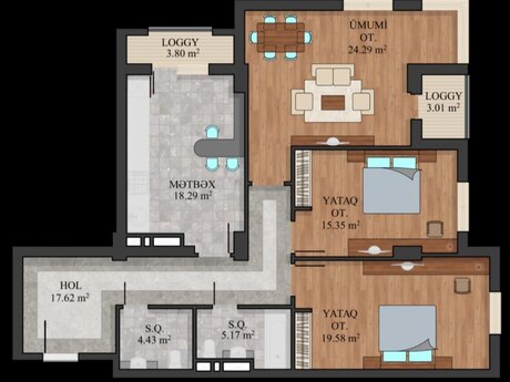 3 otaqlı yeni tikili - Həzi Aslanov m. - 111.6 m²