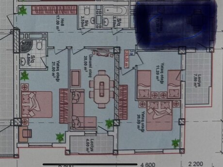3 otaqlı yeni tikili - Bakıxanov q. - 110 m²
