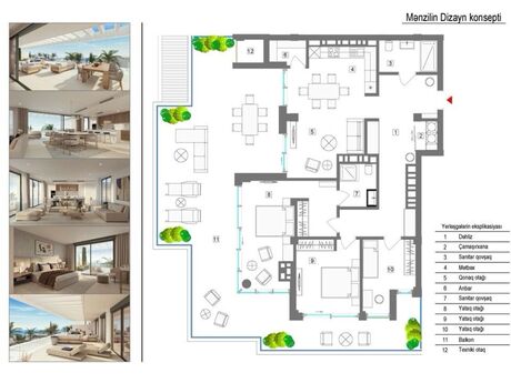 4 otaqlı yeni tikili - Bakıxanov q. - 208 m²