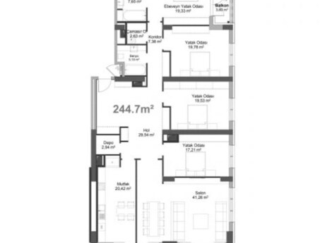 5 otaqlı yeni tikili - Ağ şəhər q. - 245 m²