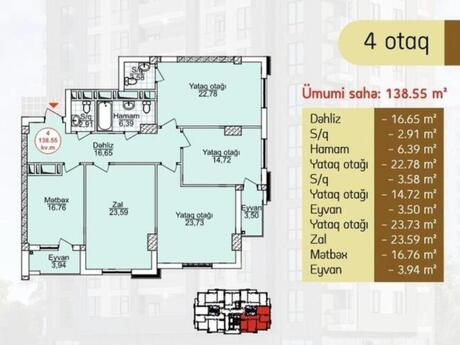 4 otaqlı yeni tikili - Azadlıq Prospekti m. - 140 m²