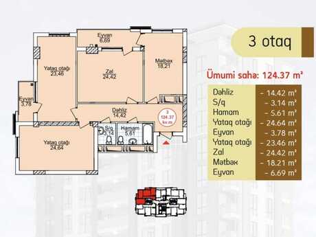 3 otaqlı yeni tikili - Azadlıq Prospekti m. - 125 m²