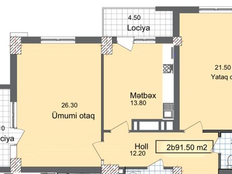 Объявление №6072230 - Баку, м. Азадлыг проспекти, 2-комн., 92 м², 14/15 этаж