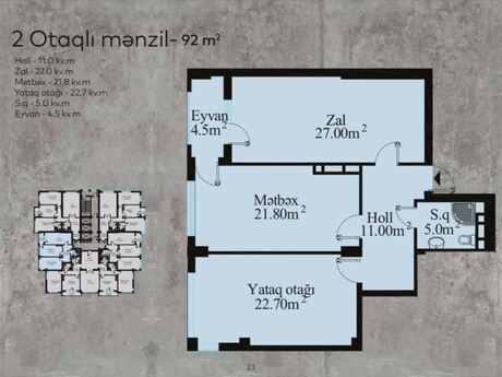 2 otaqlı yeni tikili - 28 May m. - 92 m²