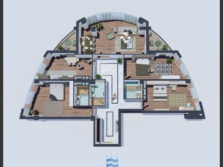 4 otaqlı yeni tikili - Xətai r. - 200 m²