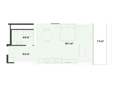1 otaqlı mənzil, 56,7 m², Sea Breeze: 231 336 ₼ 5