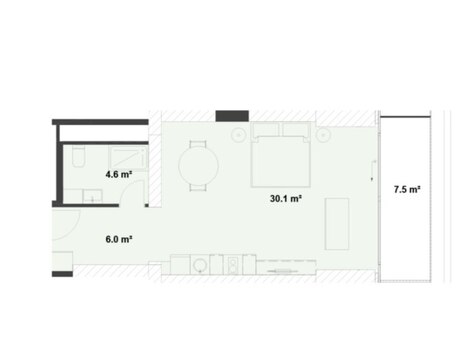 1 otaqlı mənzil, 57 m², Sea Breeze: 170 000 ₼ 5