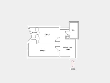 1 otaqlı yeni tikili - Şah İsmayıl Xətai m. - 55 m²