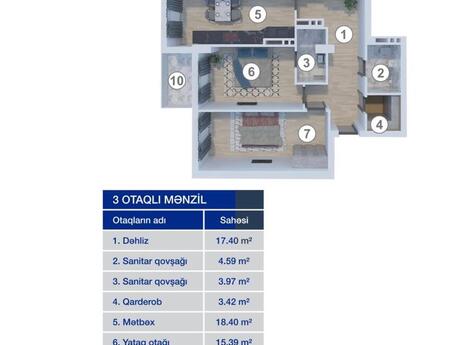 3-комнатная квартира, 127 м², Koroğlu: 325 000 ₼ 5