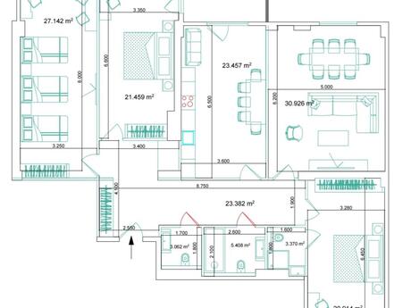4 otaqlı yeni tikili - Nərimanov r. - 175 m²