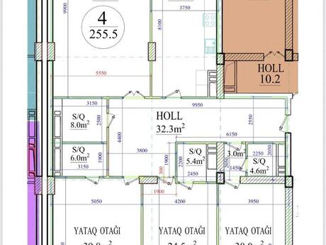 4 otaqlı yeni tikili - Nizami m. - 255 m²