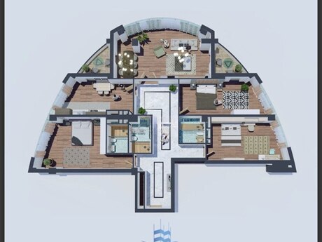 4 otaqlı yeni tikili - Ağ şəhər q. - 200 m²