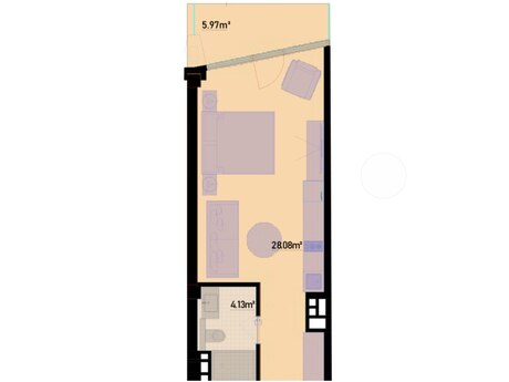1-комн. новостройка - пос. Sea Breeze - 44.5 м²