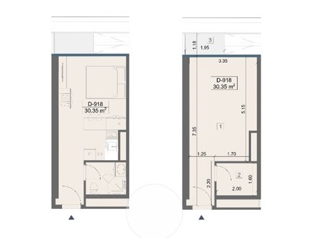 1-комн. новостройка - пос. Sea Breeze - 30 м²