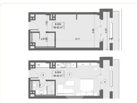 1-комн. новостройка - пос. Sea Breeze - 46 м²