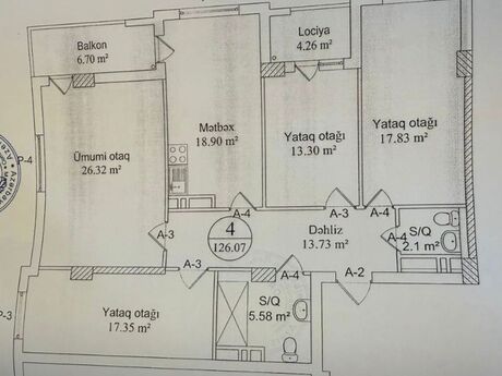 7 otaqlı yeni tikili - Qara Qarayev m. - 252 m²