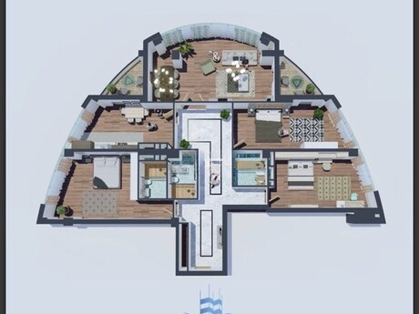 4 otaqlı yeni tikili - Ağ şəhər q. - 200 m²