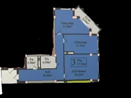3 otaqlı yeni tikili - Nəriman Nərimanov m. - 117.5 m²