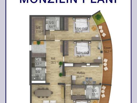 4 otaqlı yeni tikili - Nizami m. - 240 m²