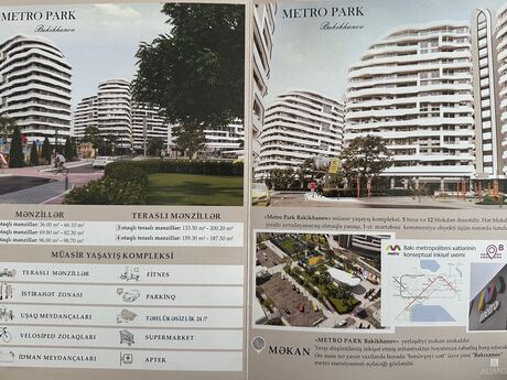 4 otaqlı yeni tikili - Bakıxanov q. - 122.2 m²