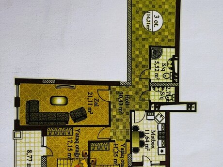 3 otaqlı yeni tikili - Nizami m. - 114 m²