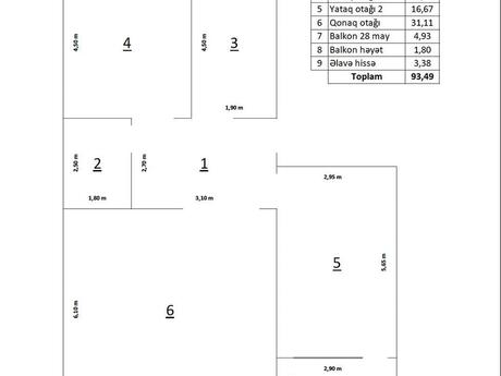 3 otaqlı köhnə tikili - 28 May m. - 96 m²
