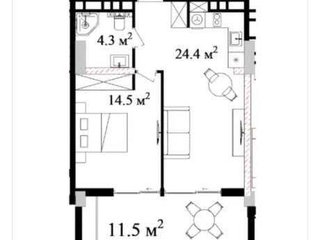 1 otaqlı yeni tikili - Sea Breeze q. - 54 m²