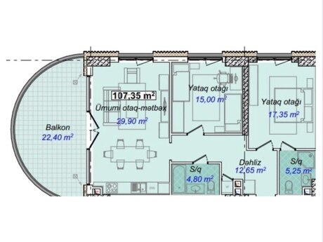 3-комн. новостройка - пос. Sea Breeze - 107.3 м²