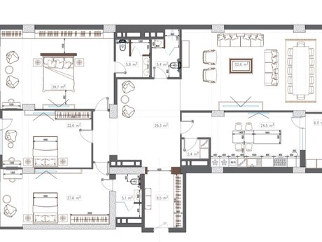 4 otaqlı yeni tikili - Nizami m. - 256 m²