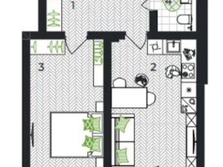 1 otaqlı yeni tikili - Gəncə - 65 m²