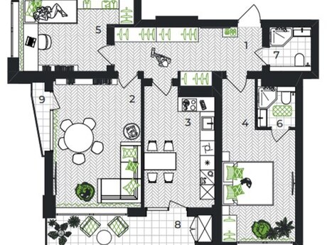 3 otaqlı yeni tikili - Gəncə - 108.4 m²