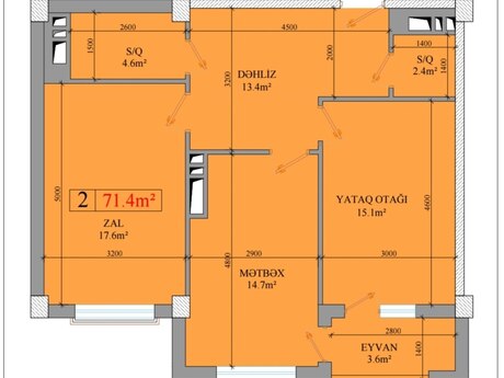 2 otaqlı yeni tikili - Suraxanı r. - 71.4 m²