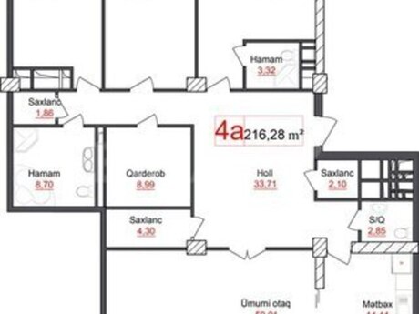 4 otaqlı yeni tikili - Elmlər Akademiyası m. - 216.3 m²