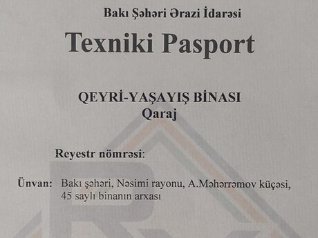 Qaraj - 20 Yanvar m. - 15 m²