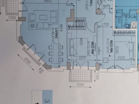 3 otaqlı yeni tikili - Ağ şəhər q. - 129 m²