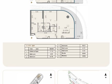 3-комн. новостройка - пос. Sea Breeze - 126.9 м²