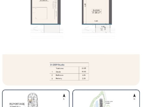1 otaqlı yeni tikili - Sea Breeze q. - 31.9 m²