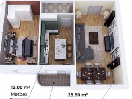 2 otaqlı yeni tikili - Nərimanov r. - 99 m²
